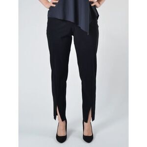 Porto Black Slim Fit Split Leg Zip-Front High Rise Dress Pants Women's Size 4
